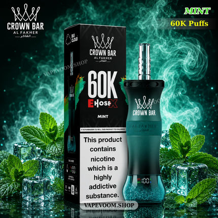 Al Fakher 60000 Puffs E Hose X Hookah Disposable Vape – Mint | 6mg Nicotine