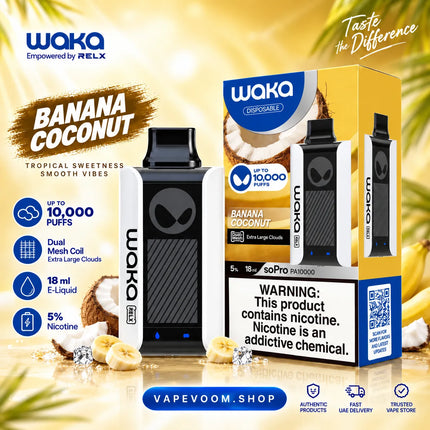 WAKA soPro PA10000 Puffs 50mg Disposable Vape Banana Coconut - Vapevoom