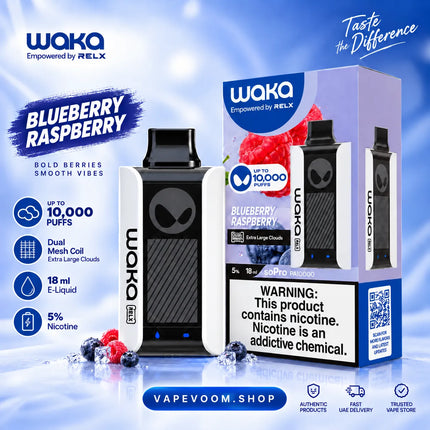 WAKA soPro PA10000 Puffs 50mg Disposable Vape Blueberry Raspberry - Vapevoom