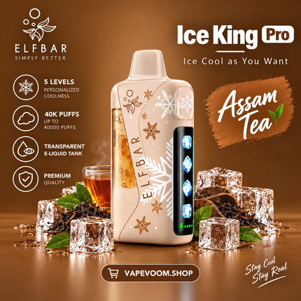 ELFBAR Ice King Pro 40000 Puffs Disposable Vape Assam Tea - Vapevoom