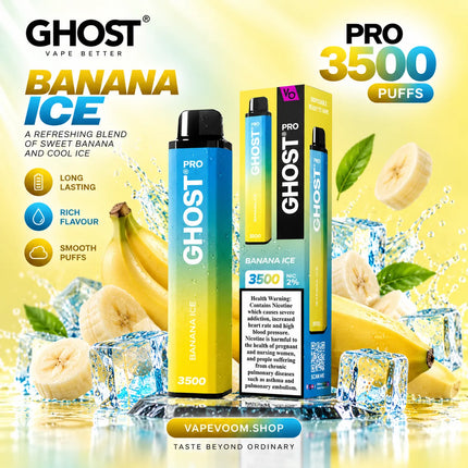 Ghost Pro 3500 Puffs Disposable Vape – 20mg (2%) Nicotine Salt - VAPEVOOM
