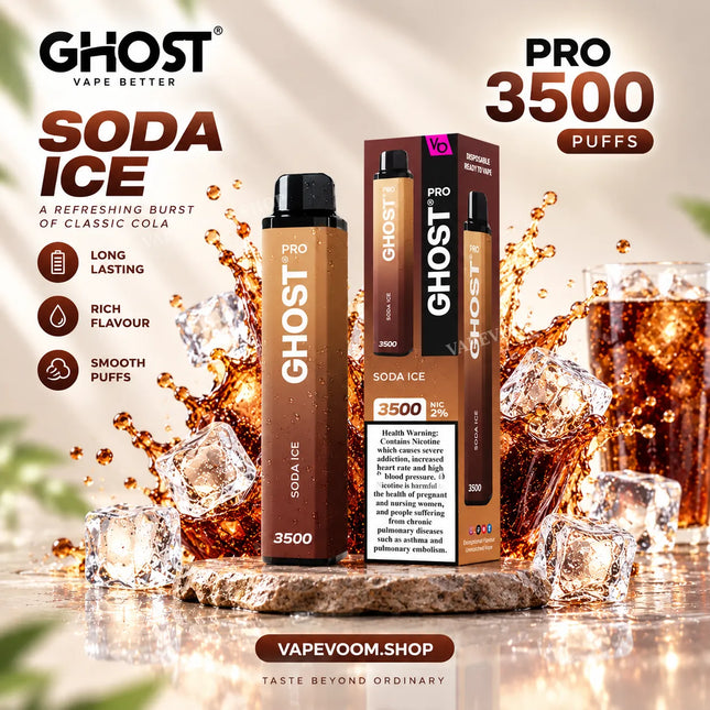 Ghost Pro 3500 Puffs Disposable Vape – Soda Ice - 20mg - VAPEVOOM