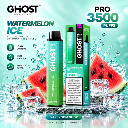 Ghost Pro 3500 Puffs Disposable Vape – 20mg (2%) Nicotine Salt - VAPEVOOM