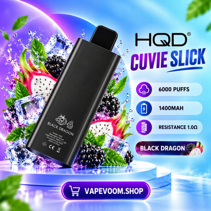HQD Cuvie Slick 6000 Puffs Disposable Vape Black Dragon - Vapevoom