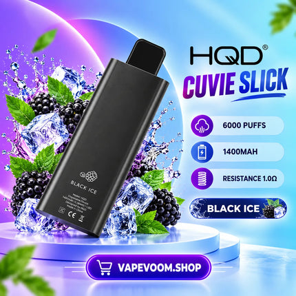 HQD Cuvie Slick 6000 Puffs Disposable Vape Black Ice - Vapevoom