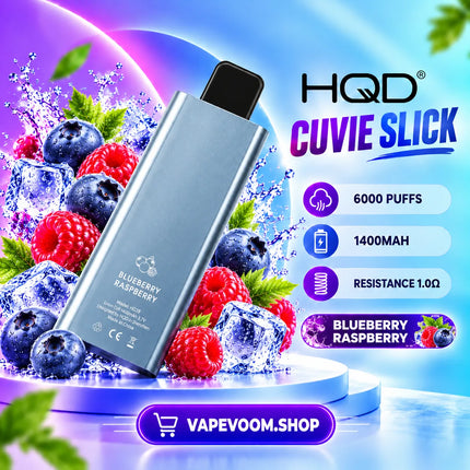 HQD Cuvie Slick 6000 Puffs Disposable Vape Blueberry Raspberry - Vapevoom