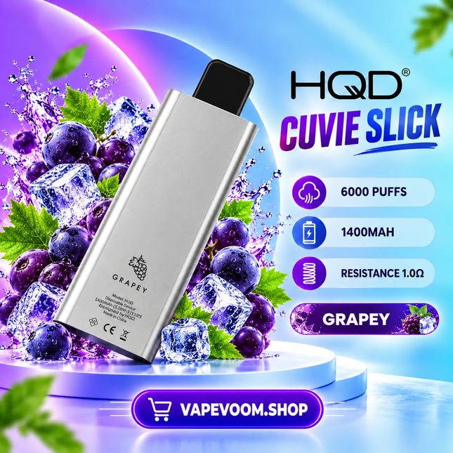 HQD Cuvie Slick 6000 Puffs Disposable Vape Grapey - Vapevoom