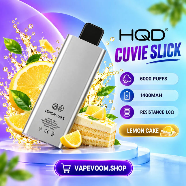 HQD Cuvie Slick 6000 Puffs Disposable Vape Lemon Cake - Vapevoom