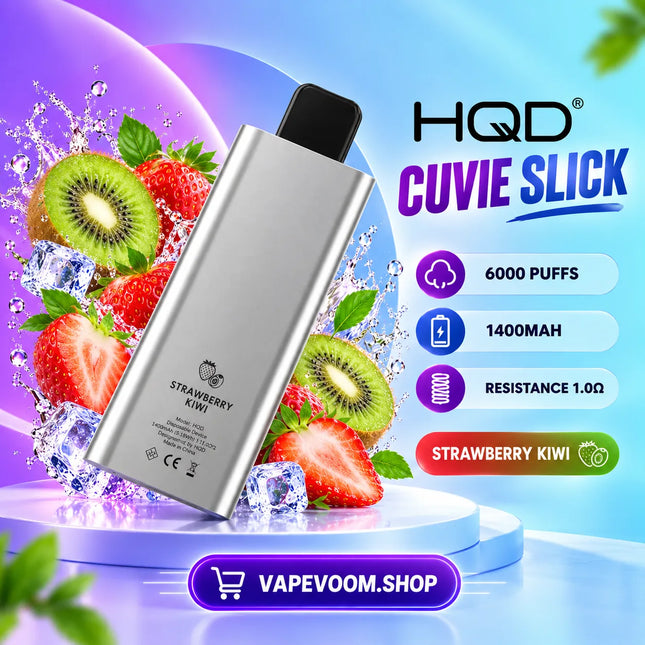 HQD Cuvie Slick 6000 Puffs Disposable Vape Strawberry Kiwi - Vapevoom