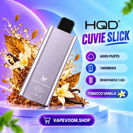 HQD Cuvie Slick 6000 Puffs Disposable Vape Tobacco Vanilla - Vapevoom