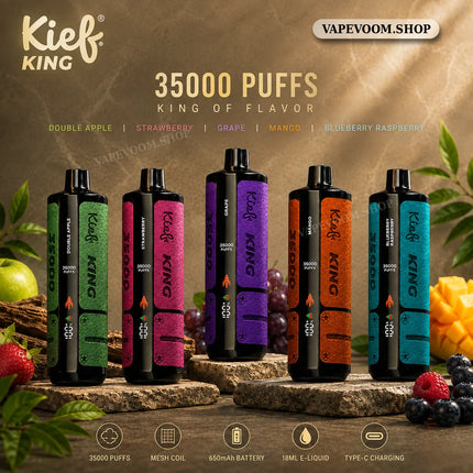 Kief King 35000 Puffs Disposable Vape – 3mg Nicotine Salt | 1100mAh Rechargeable