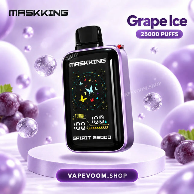 MASKKING Spirit 25000 Puffs Disposable Vape Grape Ice 50mg VAPEVOOM