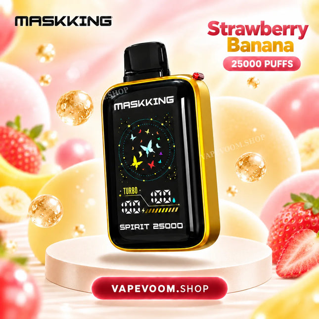 MASKKING Spirit 25000 Puffs Disposable Vape Strawberry Banana 50mg VAPEVOOM