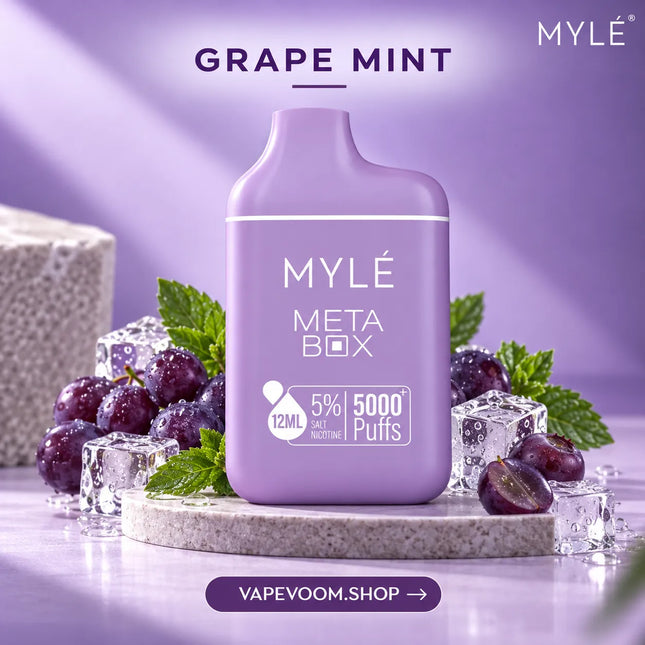 MYLÉ Meta Box 5000+ Puffs Disposable Vape Grape Mint - Vapevoom