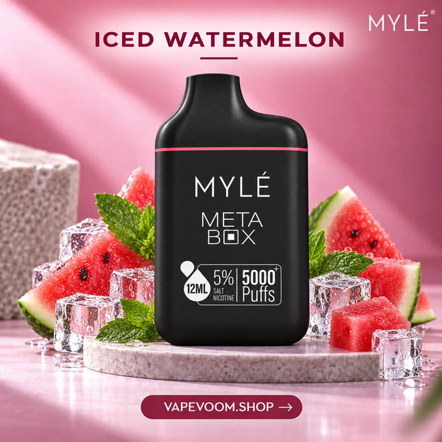 MYLÉ Meta Box 5000+ Puffs Disposable Vape Iced Watermelon - Vapevoom