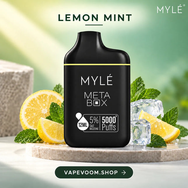 MYLÉ Meta Box 5000+ Puffs Disposable Vape Lemon Mint - Vapevoom