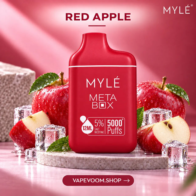 MYLÉ Meta Box 5000+ Puffs Disposable Vape Red Apple - Vapevoom
