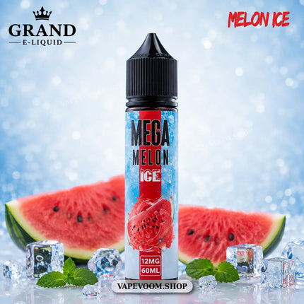 Mega Vape Juice Melon Ice by Grand E-Liquid – 12mg | 60ml | 70/30 VG/PG
