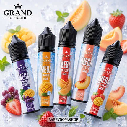 Mega Vape Juice by Grand E-Liquid – 12mg Freebase Nicotine | 60ml