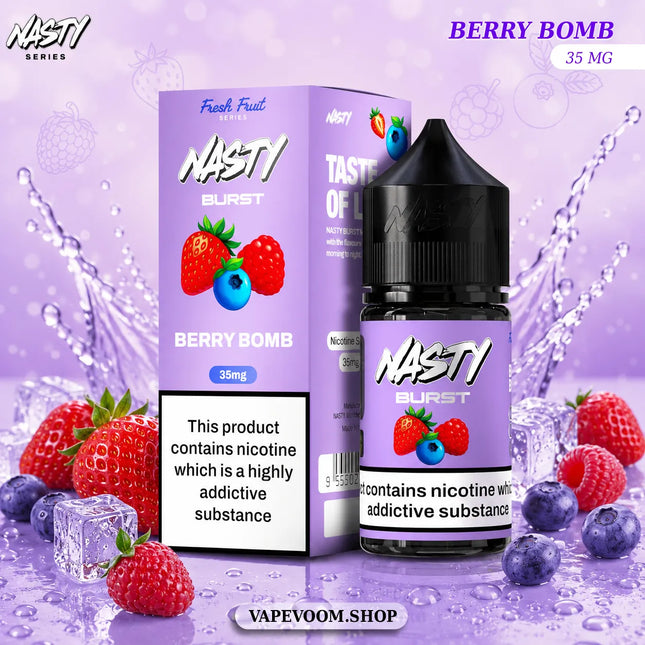 Nasty Burst Salt Nicotine E-Liquid – Berry Bomb | 35mg | 30ml