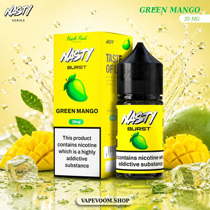 Nasty Burst Salt Nicotine E-Liquid – Green Mango | 35mg | 30ml