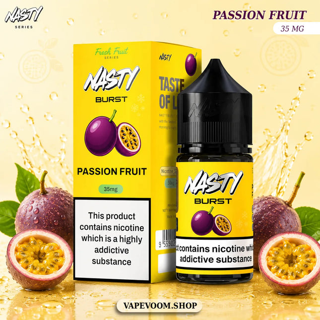 Nasty Burst Salt Nicotine E-Liquid – Passion Fruit | 35mg | 30ml