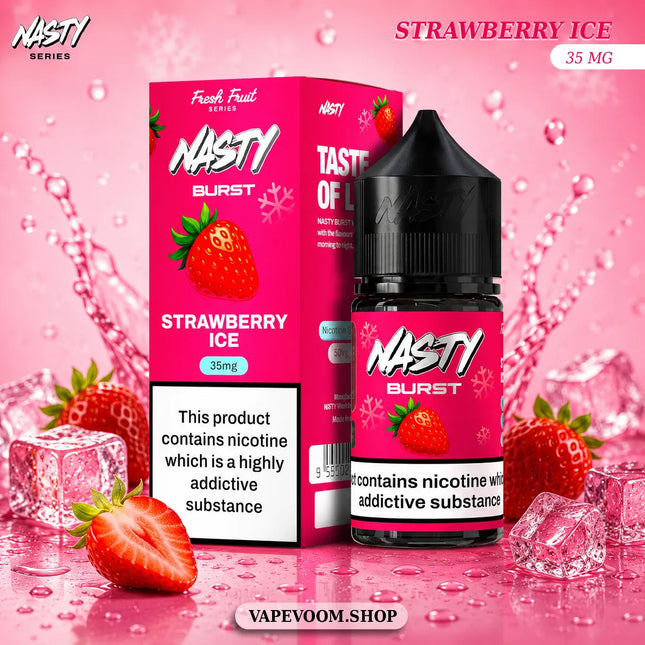 Nasty Burst Salt Nicotine E-Liquid – Strawberry Ice | 35mg | 30ml