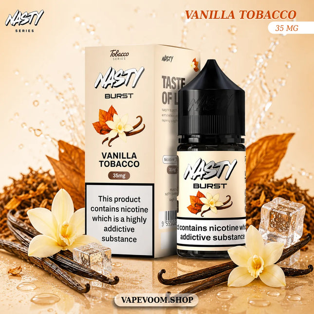 Nasty Burst Salt Nicotine E-Liquid – Vanilla Tobacco | 35mg | 30ml
