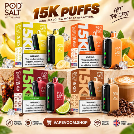 PODSALT 15000 Puffs Disposable Vape 20mg Nicotine - Vapevoom