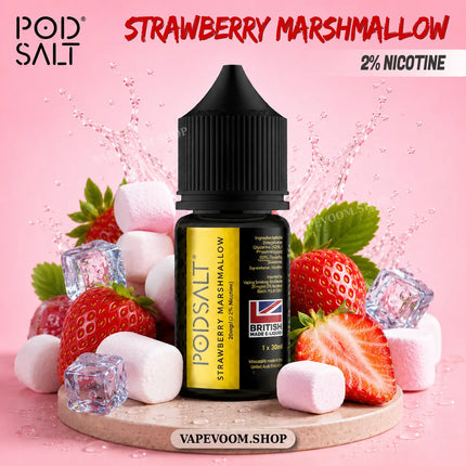 Pod Salt 20mg Nicotine Salt – Strawberry Marshmallow – E-Liquid | 30ml