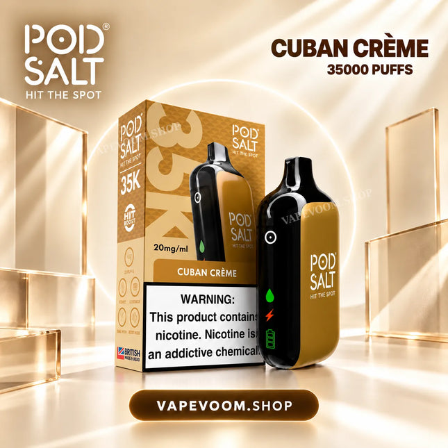 Pod Salt 35K Cuban Creme Disposable Vape 20mg VAPEVOOM