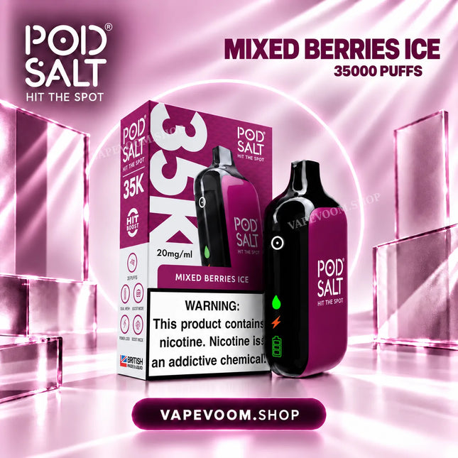 Pod Salt 35K Disposable Vape Mixed Berries Ice 20mg VAPEVOOM