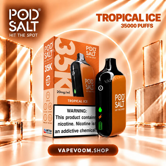 Pod Salt 35K Disposable Vape Tropical Ice 20mg VAPEVOOM