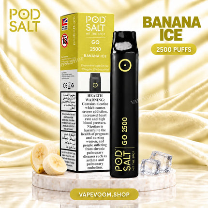 Pod Salt Go 2500 Puffs Disposable Vape Banana Ice 20mg