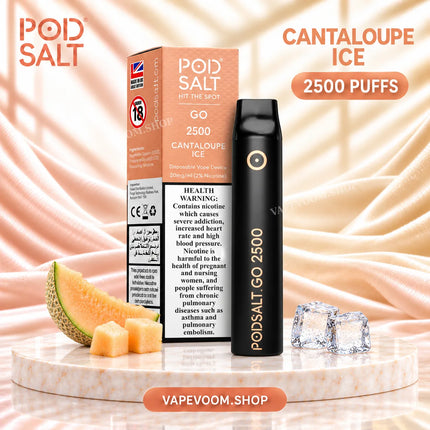 Pod Salt Go 2500 Puffs Disposable Vape Cantaloupe Ice 20mg
