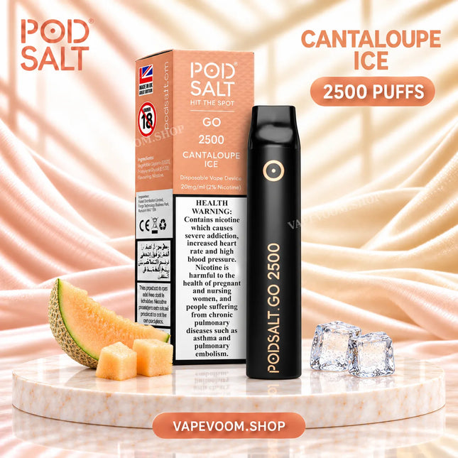 Pod Salt Go 2500 Puffs Disposable Vape Cantaloupe Ice 20mg