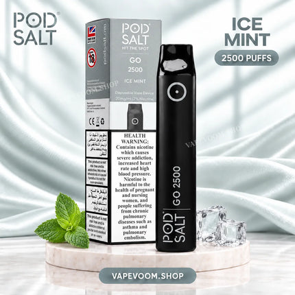 Pod Salt Go 2500 Puffs Disposable Vape Ice Mint 20mg Nicotine Salt