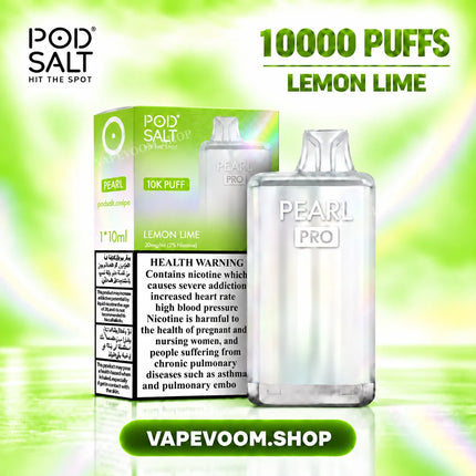Best Vape Pod Salt Pearl Pro 10000 Puffs Lemon Lime – VAPEVOOM