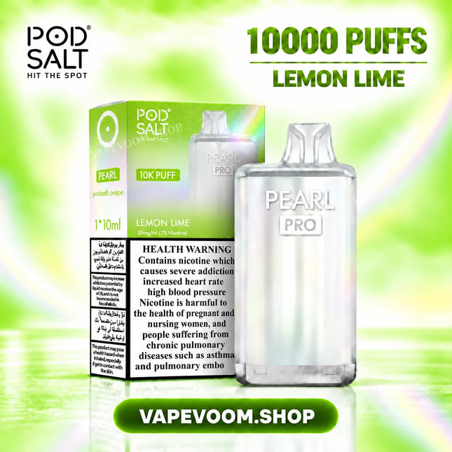 Best Vape Pod Salt Pearl Pro 10000 Puffs Lemon Lime – VAPEVOOM