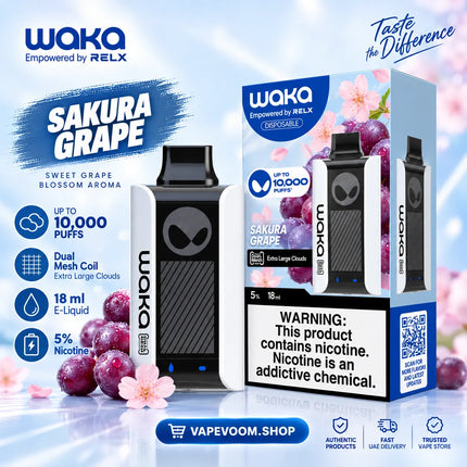 WAKA soPro PA10000 Puffs Disposable Vape Sakura Grape - Vapevoom
