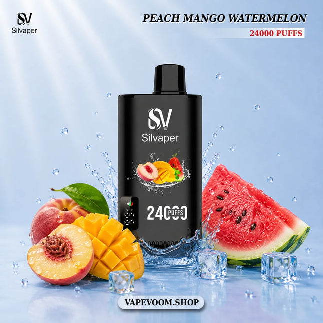 Silvaper 24000 Puffs Disposable Vape – Peach Mango Watermelon | 20mg Nicotine Salt