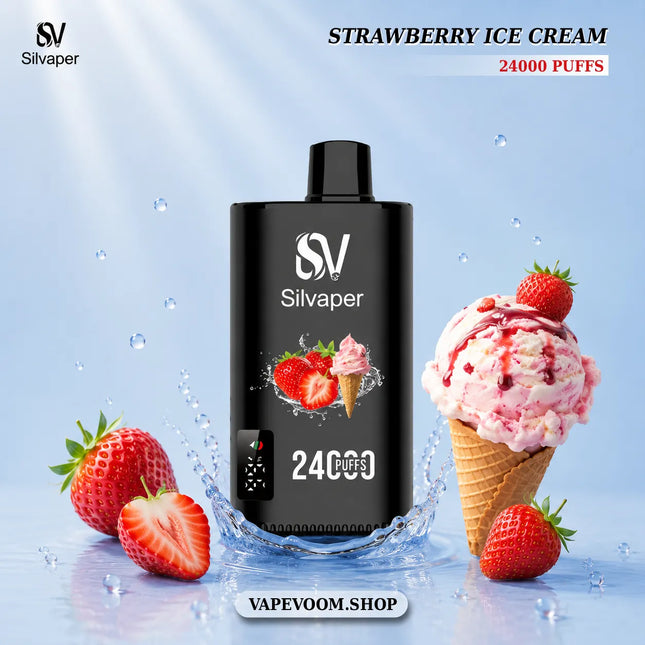 Silvaper 24000 Puffs Disposable Vape – Strawberry Ice Cream | 20mg Nicotine Salt