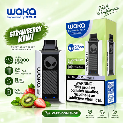 WAKA soPro PA10000 Puffs 50mg Disposable Vape Strawberry Kiwi - Vapevoom