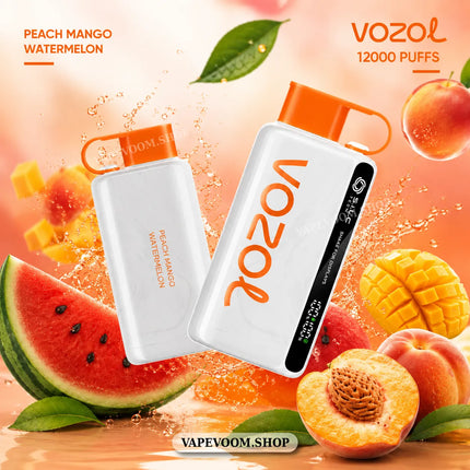 VOZOL Star 12000 Puffs Disposable Vape Peach Mango Watermelon 50mg Nicotine Salt