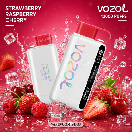 VOZOL Star 12000 Puffs Disposable Vape Strawberry Raspberry Cherry 50mg Nicotine Salt
