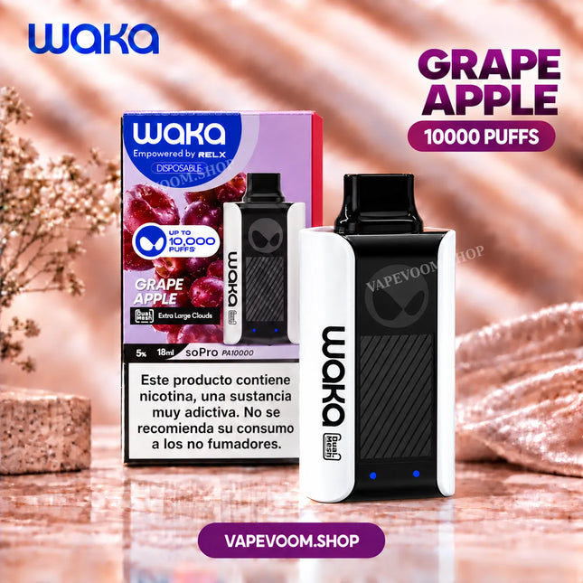 WAKA soPro 10000 Puffs Disposable Vape Grape Apple 30mg Nicotine