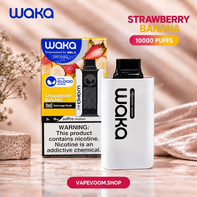 WAKA soPro 10000 Puffs Disposable Vape Strawberry Banana 30mg Nicotine